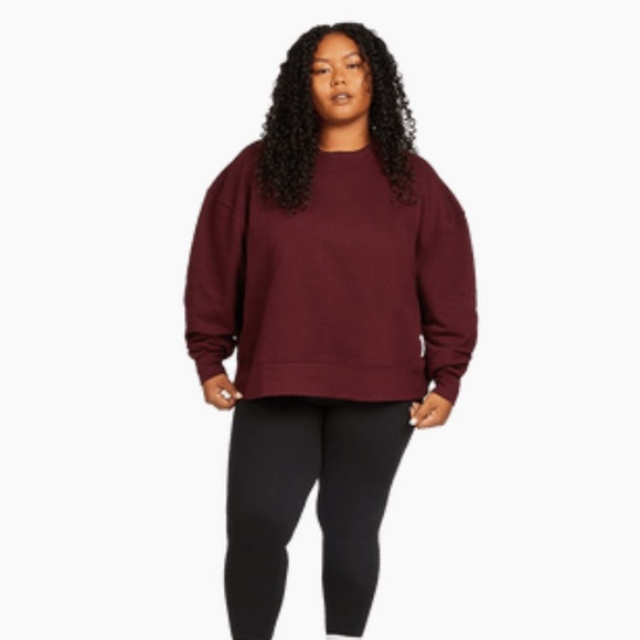 WeWoreWhat Tops - New WeWoreWhat burgundy oversized crew neck sweatshirt XL XXL women’s